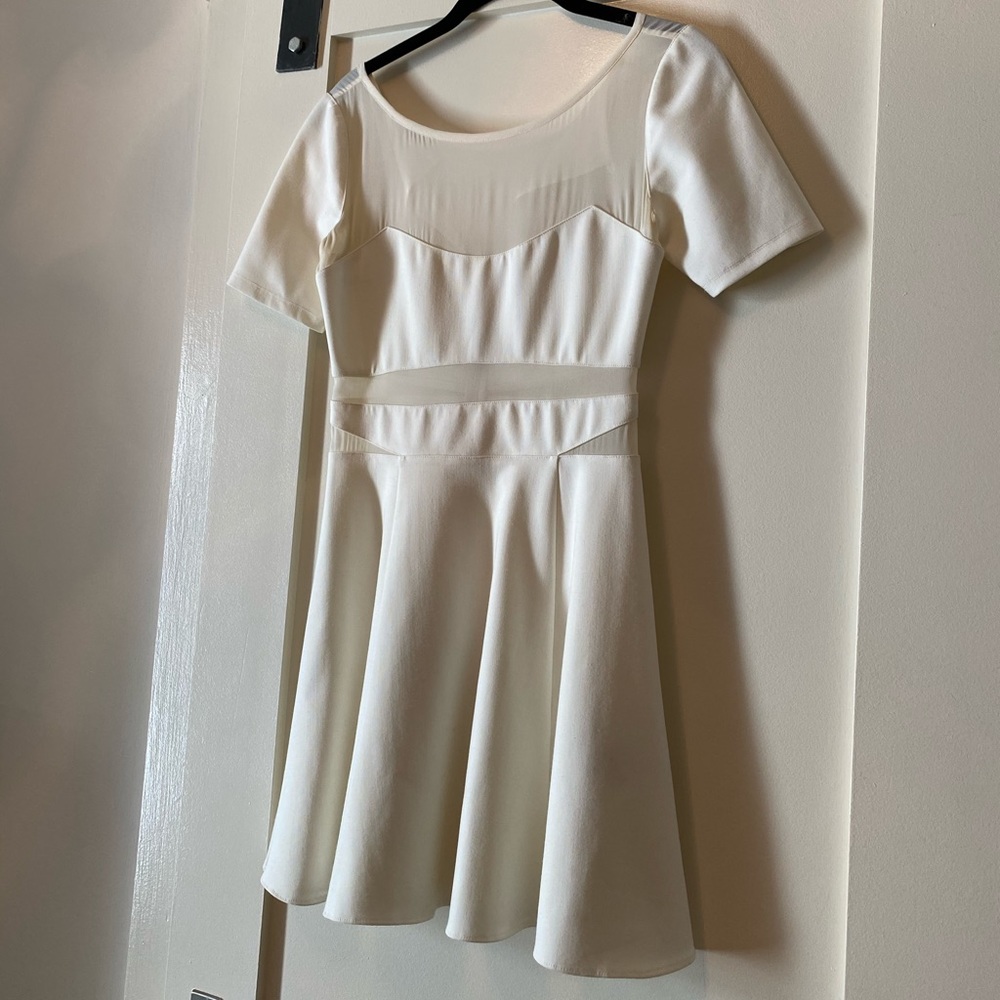 White Elizabeth & James Skater Dress with CutOuts